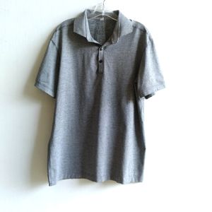 Lululemon Polo Golf Short Sleeve Heathered Black Mens Size XL